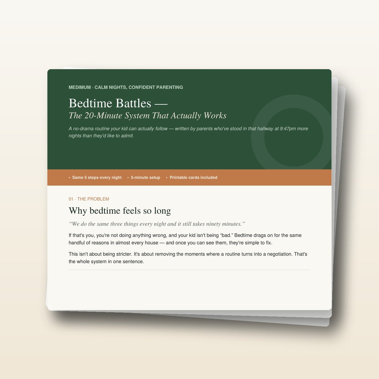 The 20-Minute Bedtime System — Printable Bedtime Routine Guide (PDF)