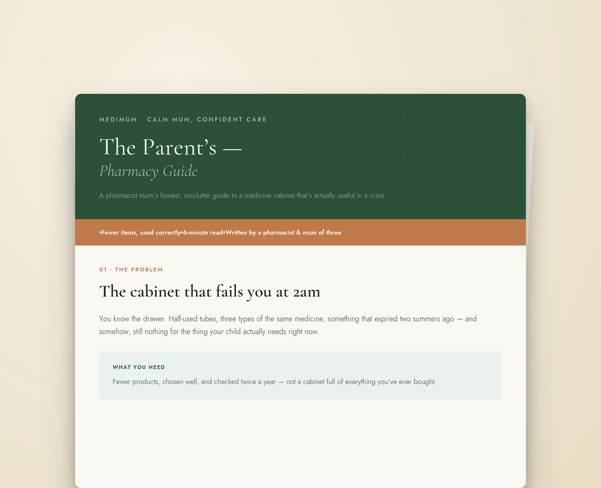 The Parent's Pharmacy: What to Actually Keep at Home (and What to Skip)